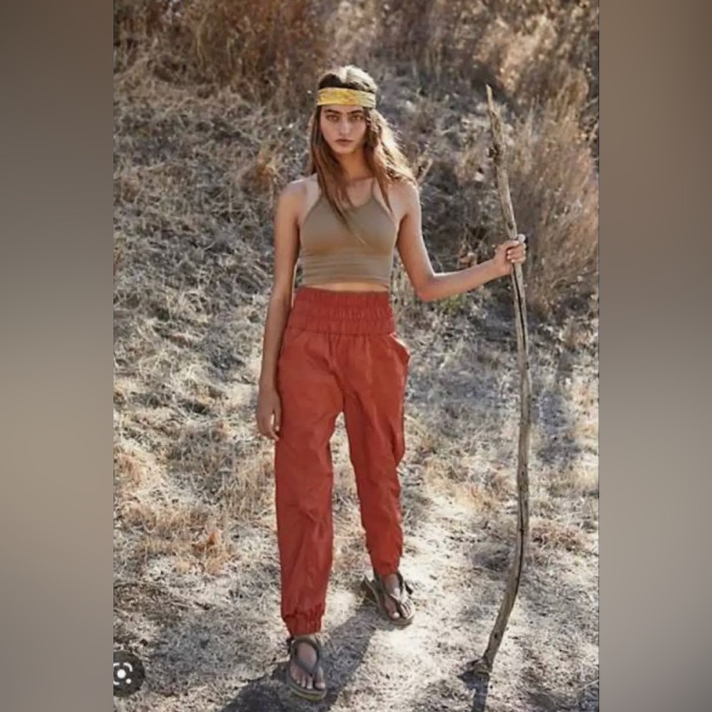 Free People Movement The Way Home Nylon Joggers Rust Orange (mustard)